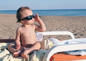 La piel de los niños al sol